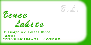 bence lakits business card